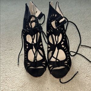 Elegant Black Lace-Up Women's Shoes